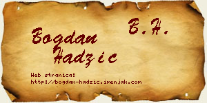 Bogdan Hadžić vizit kartica